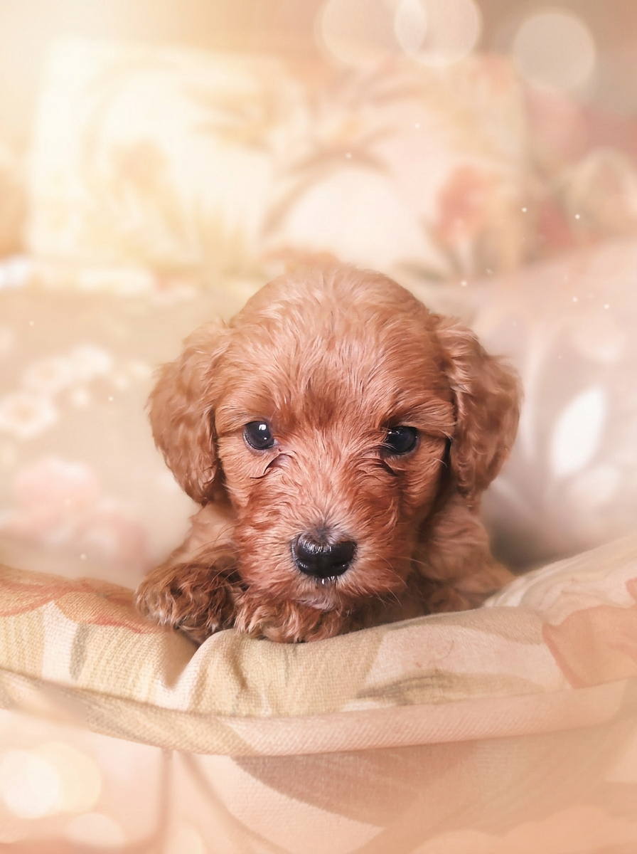 Cinnamon the doodle puppy